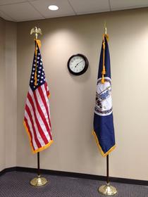 indoor american flag and indoor va flag set from bald eagle flag store fredericksburg va