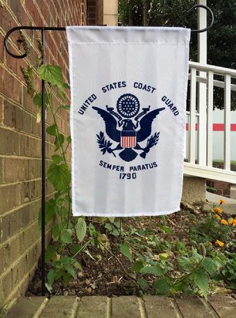 UNITED STATES COAST GUARD FLAG COAST GUARD GARDEN FLAG BY BALD EAGLE FLAG STORE FREDERICKSBURG VIRGINIA USA (540) 374-3480 MILITARY GARDEN FLAG MADE IN USA, PHOTOGRAPH BY BALDEAGLEINDUSTRIES.COM