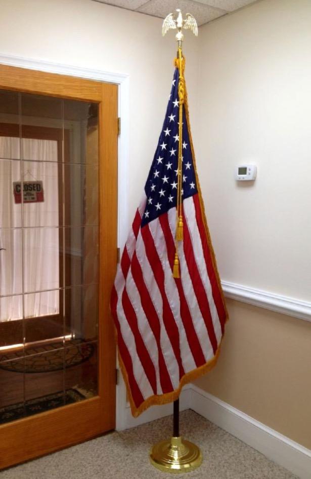 INDOOR AMERICAN FLAG SALES BY BALD EAGLE FLAG STORE 540-374-3480 PHOTOGRAPH BY BALDEAGLEINDUSTRIES.COM