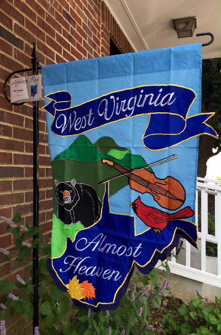 ALMOST HEAVEN WEST VIRGINIA FLAG BY BALD EAGLE FLAG STORE 540-374-3480 PHOTOGRAPH BY BALDEAGLEINDUSTRIES.COM