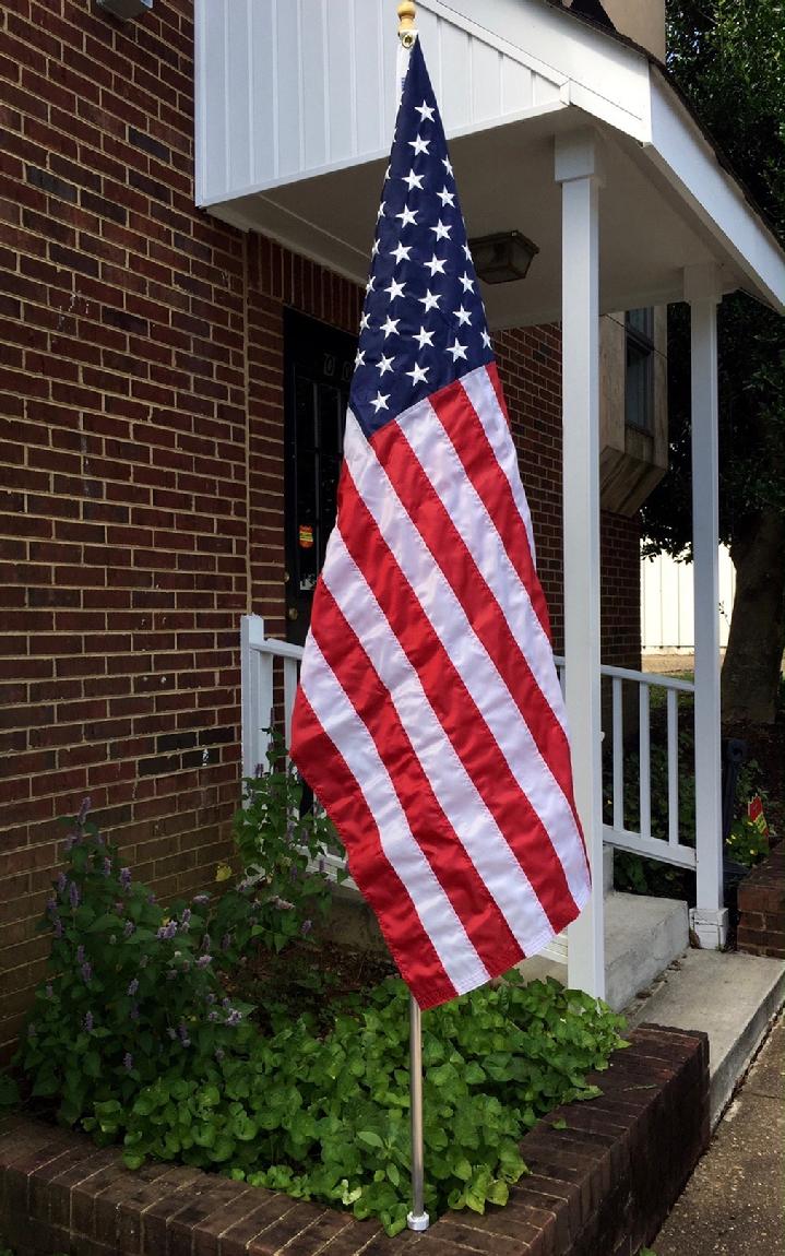 AMERICAN FLAG AND FLAGPOLE MADE IN USA FROM BALD EAGLE FLAG STORE DIVISION OF BALD EAGLE INDUSTRIES FREDERICKSBURG VIRGINIA USA
