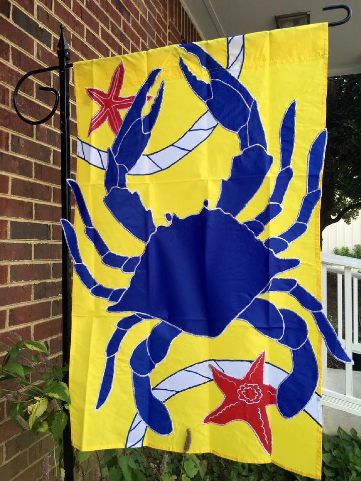 APPLIQUE CRAB FLAG BY BALD EAGLE FLAG STORE 540-374-3480 PHOTOGRAPH BY BALDEAGLEINDUSTRIES.COM