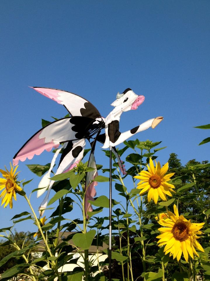 premier kites flying cow whirligig at bald eagle flag store, from our collection of lawn spinners, wind spinners and windmills