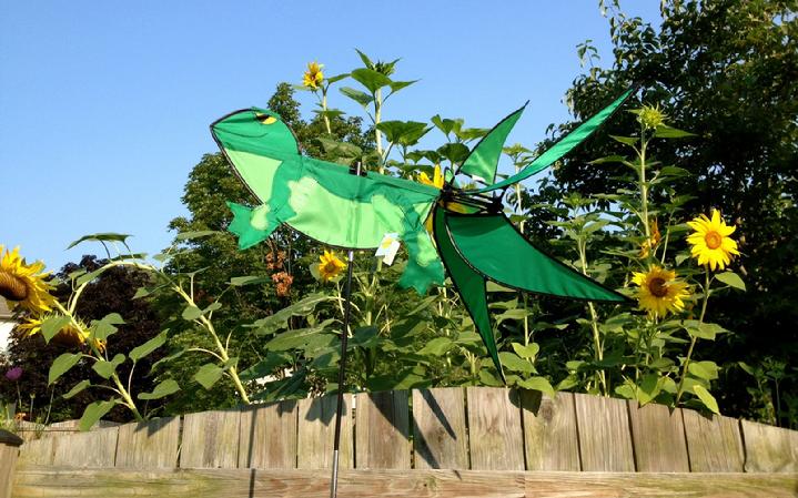 premier kites frog whirligig garden spinner at bald eagle flag store, the oldest operating commercial flagpole and flag store in fredericksburg