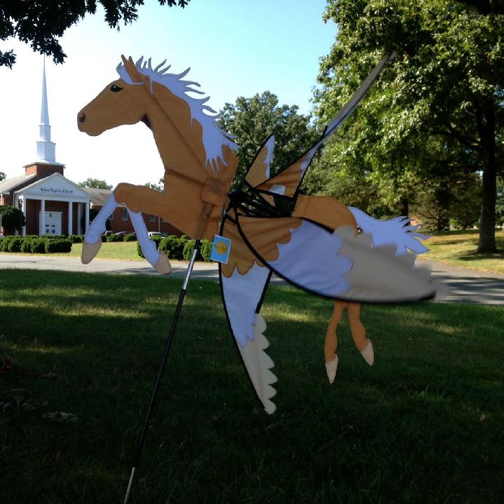 PALOMINO SPINNER VINTAGE HORSE SPINNER BY BALD EAGLE FLAG STORE, 540-374-3480 A VERY RARE PALOMINO PRODUCED IN 2004, FROM THE OLDEST OPERATING COMMERCIAL FLAGPOLE AND FLAG STORE IN FREDERICKSBURG VA USA