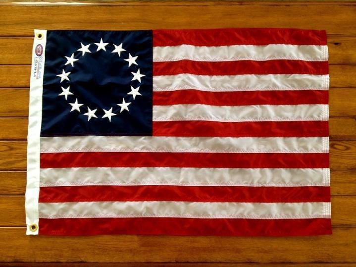 BETSY ROSS FLAG MADE IN USA BY BALD EAGLE FLAG STORE DIVISION OF BALDEAGLEINDUSTRIES.COM FREDERICKSBURG VA USA (540) 374-3480 Commercial Flagpole, Flag and Flag Product Since 1979