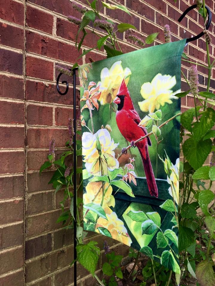 CARDINAL FLAG BIRD FLAG, A GARDEN FLAG BY BALD EAGLE FLAG STORE FREDERICKSBURG VA USA 540-374-3480 PHOTOGRAPH BY BALDEAGLEINDUSTRIES.COM