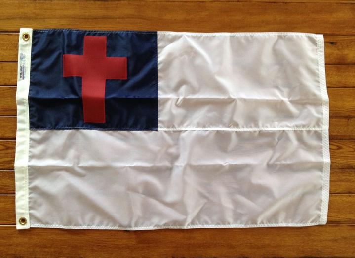 CHRISTIAN FLAG FOR CHURCH BY BALD EAGLE FLAG STORE DIVISION OF BALD EAGLE INDUSTRIES 540-374-3480 PHOTOGRAPH BY BALDEAGLEINDUSTRIES.COM