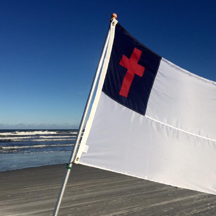 CHRISTIAN FLAG AND FLAGPOLE BY BALD EAGLE FLAG STORE (540) 374-3480 PHOTOGRAPH BY BALDEAGLEINDUSTRIES.COM