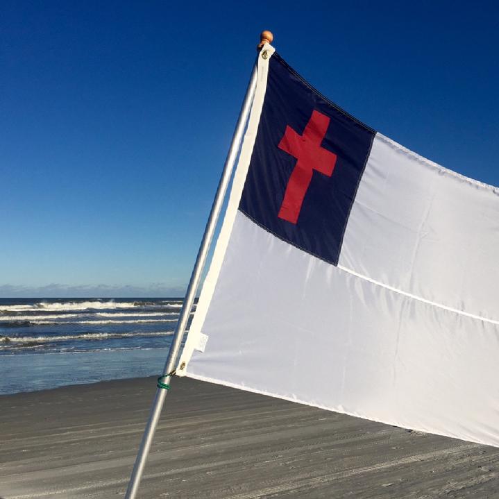 CHRISTIAN FLAG AND FLAGPOLE BY BALD EAGLE FLAG STORE (540) 374-3480 PHOTOGRAPH BY BALDEAGLEINDUSTRIES.COM