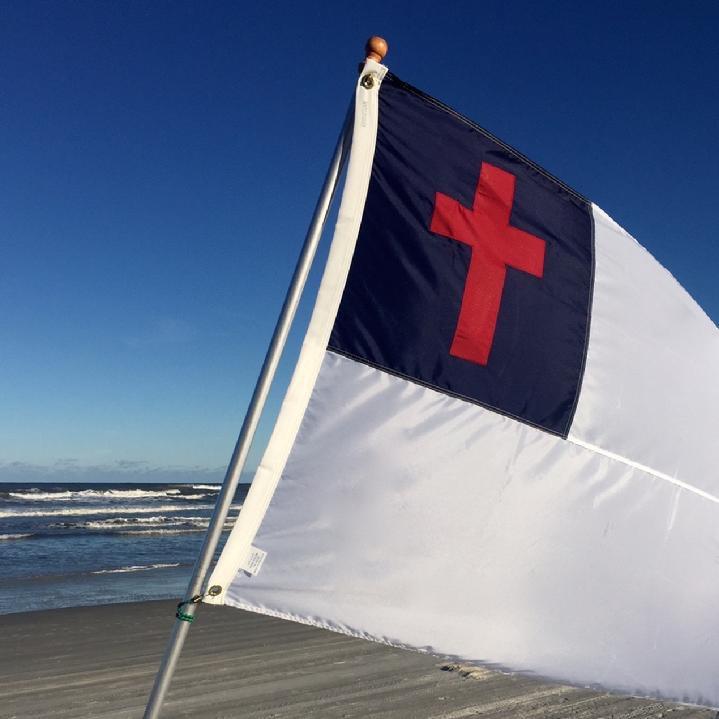 CHRISTIAN FLAG SALES AND FLAGPOLE SALES BY BALD EAGLE FLAG STORE, CUSTOMER SERVICE AND FLAG SALES 540-374-3480 PHOTOGRAPH BY BALDEAGLEINDUSTRIES.COM