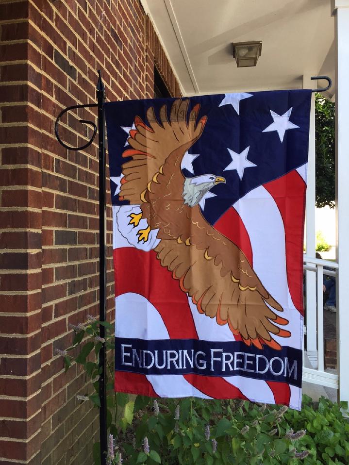 ENDURING FREEDOM FLAG PATRIOTIC FLAG BY BALD EAGLE FLAG STORE FREDERICKSBURG VIRGINIA 540-374-3480 PHOTOGRAPH BY BALDEAGLEINDUSTRIES.COM