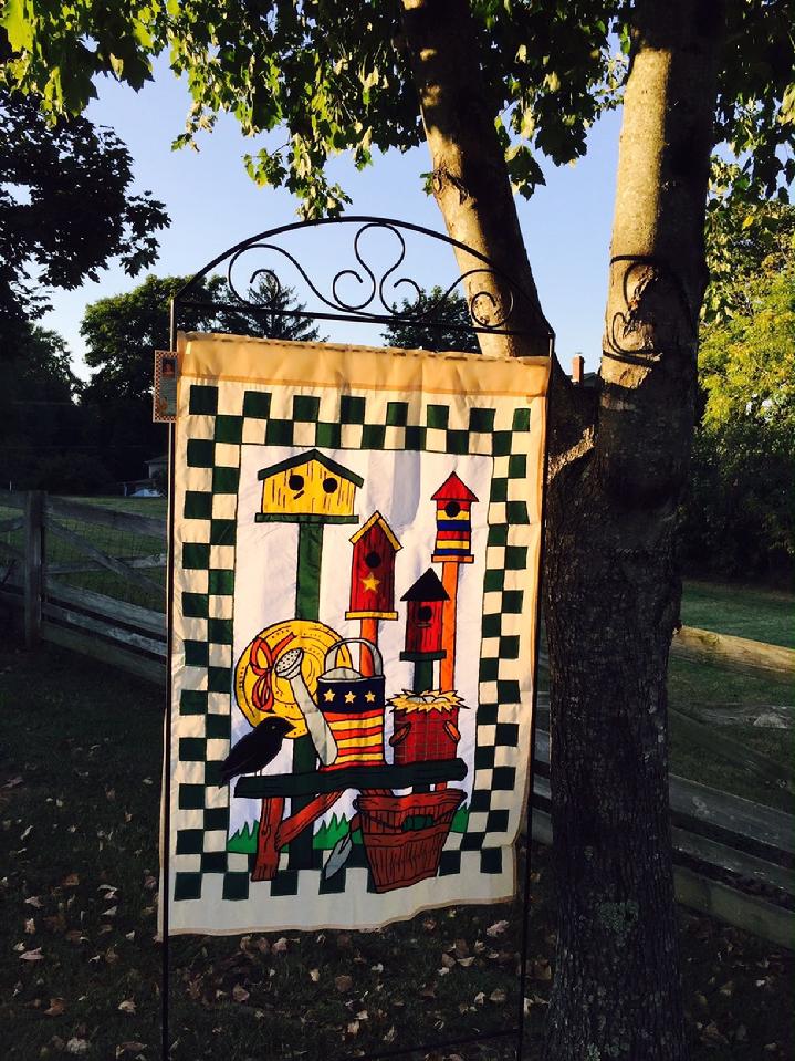 EXTRA LARGE APPLIQUE BIRDHOUSE FLAG BY BALD EAGLE FLAG STORE FREDERICKSBURG VA 540-374-3480 BALDEAGLEINDUSTRIES.COM