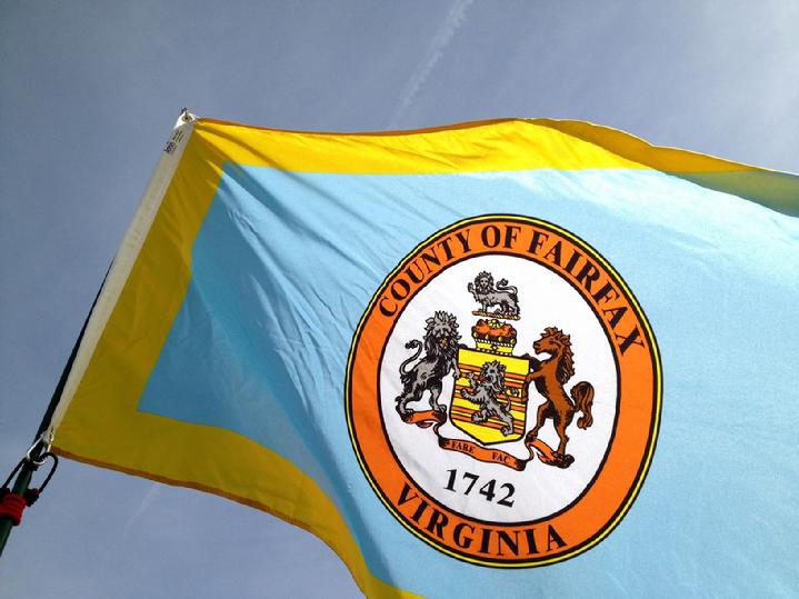 official fairfax county flag produced by bald eagle industries available to purchase from bald eagle flag store fredericksburg va, the oldest flag store in fredericksburg