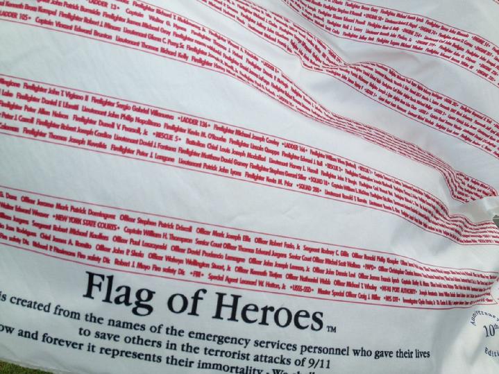 official flag of heros and flag of honor flag produced by annin flagmakers, provided by bald eagle industries, sold by bald eagle flag store, the oldest operating commercial flagpole and flag store in fredericksburg, flag of heros flag to honor 9 11, flag of heros flag made right here in va