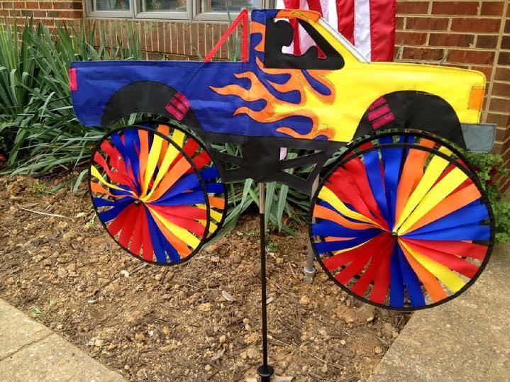 FLAME PICKUP TRUCK GARDEN SPINNER BY BALD EAGLE FLAG STORE FREDERICKSBURG VA 540-374-3480 BALDEAGLEINDUSTRIES.COM