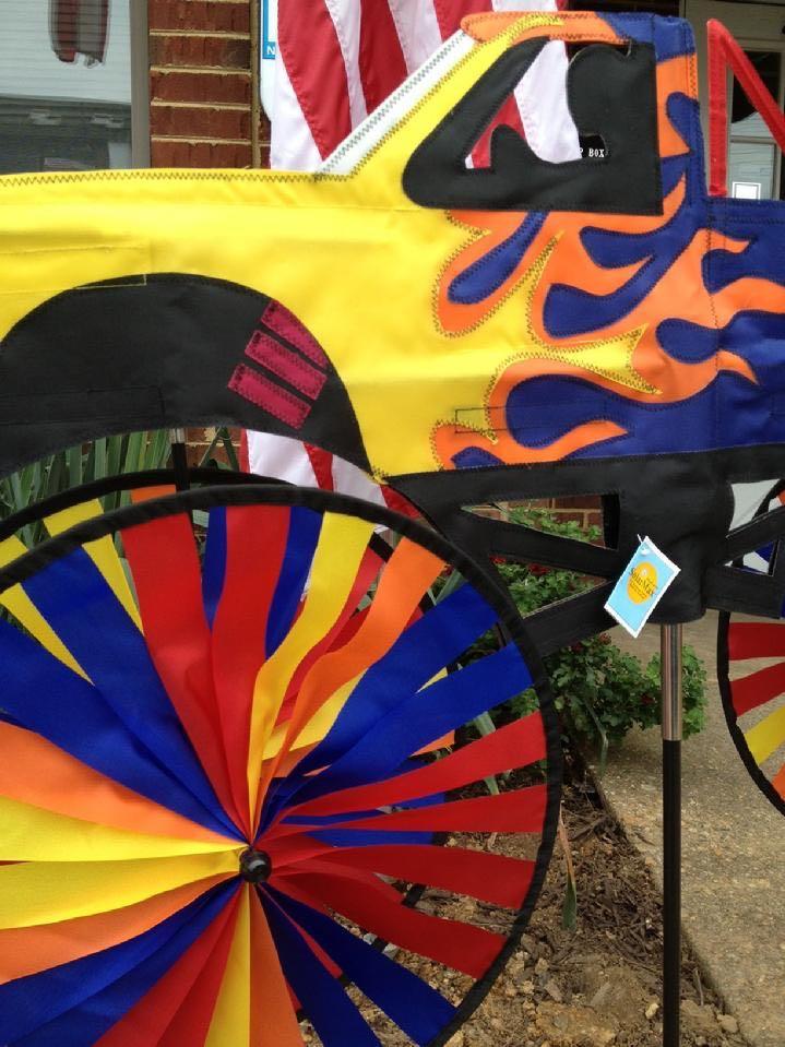 FLAME PICKUP TRUCK GARDEN SPINNER BY BALD EAGLE FLAG STORE FREDERICKSBURG VA 540-374-3480 BALDEAGLEINDUSTRIES.COM