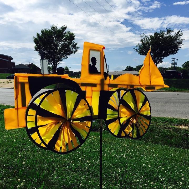 VERY RARE FRONT END LOADER SPINNER GARDEN SPINNER BY BALD EAGLE FLAG STORE DIVISION OF BALD EAGLE INDUSTRIES FLAGPOLES AND FLAGS, 540-374-3480 PHOTOGRAPH BY BALDEAGLEINDUSTRIES.COM