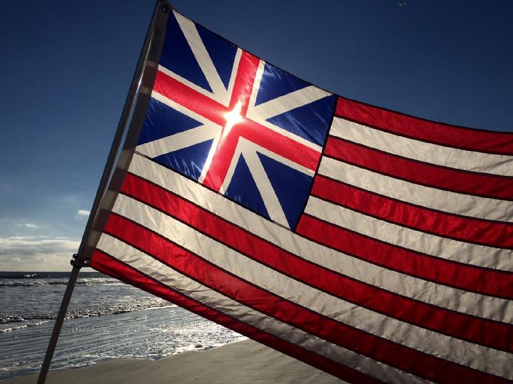 GRAND UNION FLAG FROM BALD EAGLE INDUSTRIES AND BALD EAGLE FLAG STORE SERVING FREDERICKSBURG, RICHMOND, HAMPTON, NEWPORT NEWS, NORFOLK, VA BEACH, ARLINGTON, ALEXANDRIA, FAIRFAX, WINCHESTER, FRONT ROYAL, WARRENTON, CHARLOTTESVILLE, ROANOKE, HARRISONBURG, WINCHESTER, STAFFORD, QUANTICO MARINE CORPS BASE, PHOTOGRAPH BY BALDEAGLEINDUSTRIES.COM