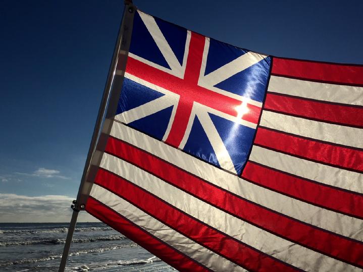 GRAND UNION FLAG BY BALD EAGLE FLAG STORE (540) 374-3480 OLDEST OPERATING FLAGPOLE AND FLAG STORE IN FREDERICKSBURG VA USA SERVING RICHMOND, HAMPTON, NEWPORT NEWS, NORFOLK, VA BEACH, ARLINGTON, ALEXANDRIA, FAIRFAX, WINCHESTER, HARRISONBURG, ROANOKE, WARRENTON, STAFFORD AND QUANTICO MARINE CORPS BASE