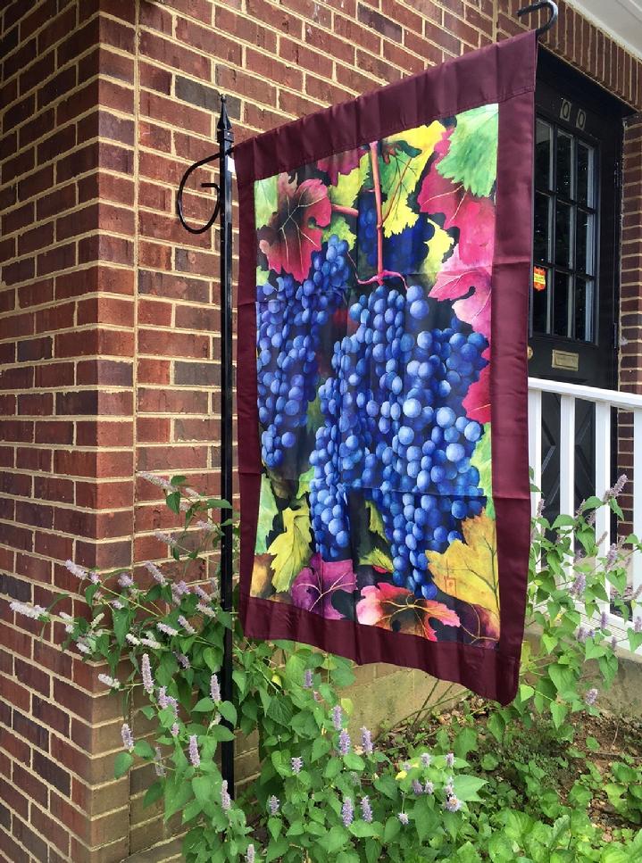 GRAPEVINE FLAG GRAPES FLAG BY BALD EAGLE FLAG STORE FREDERICKSBURG VIRGINIA USA 540-374-3480 PHOTOGRAPH BY BALDEAGLEINDUSTRIES.COM