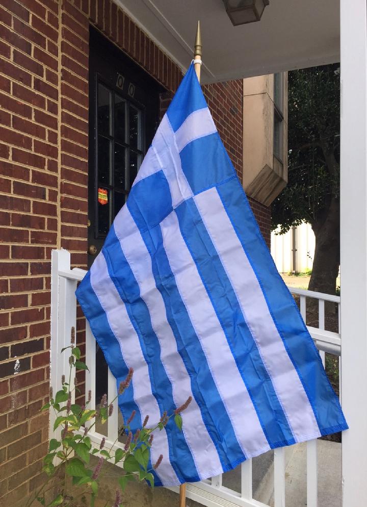 GREECE FLAG, INTERNATIONAL FLAG, A WORLD FLAG BY BALD EAGLE FLAG STORE FREDERICKSBURG VA USA 540-374-3480 PHOTOGRAPH BY BALDEAGLEINDUSTRIES.COM