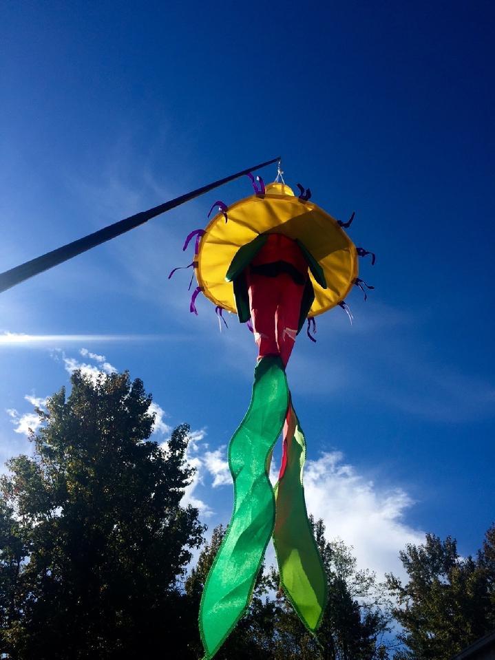 HOT HOT HOT CHILI PEPPER WINDSOCK SALES BY BALD EAGLE FLAG STORE FREDERICKSBURG VA USA, 540-374-3480 PHOTOGRAPH BY BALDEAGLEINDUSTRIES.COM