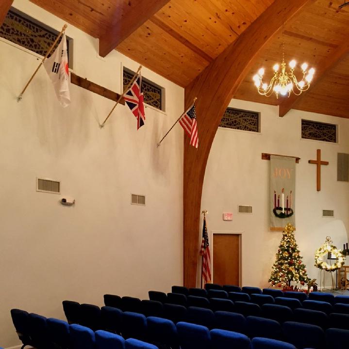 INTERNATIONAL FLAG SET AT CHURCH BY BALD EAGLE FLAG STORE USA (540) 374-3480