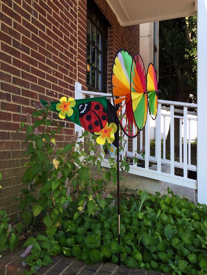 LADYBUG SPINNER TRIPLE SPINNER BY BALD EAGLE FLAG STORE IN FREDERICKSBURG VA USA, FROM OUR COLLECTION OF VINTAGE SOLARMAX NYLON SPINNERS PRODUCED IN YEARS PAST, THE STRONGEST, LONGEST LASTING SPINNERS THE COMPANY EVER MADE, 540-374-3480 PHOTOGRAPH BY BALDEAGLEINDUSTRIES.COM