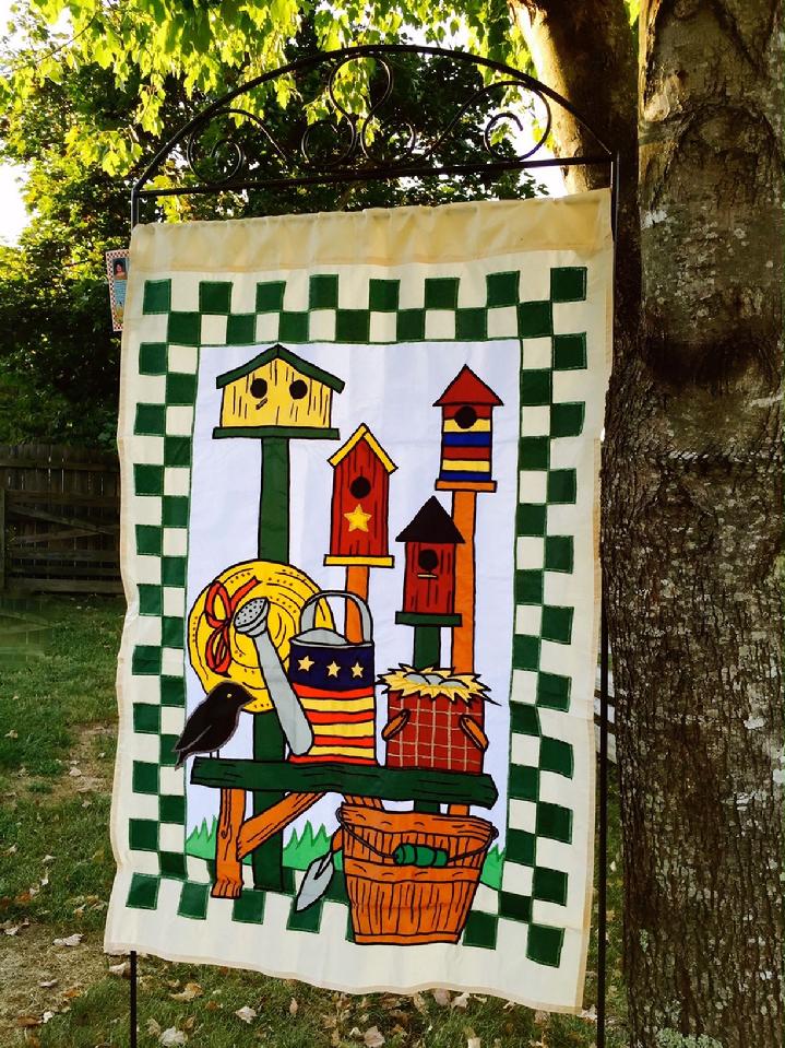 DESIGNER SERIES EXTRA LARGE APPLIQUE PATRIOTIC BIRDHOUSES FLAG BY BALD EAGLE FLAG STORE FREDERICKSBURG VA 540-374-3480 BALDEAGLEINDUSTRIES.COM