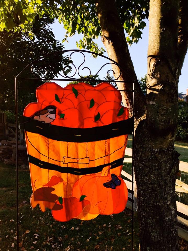 LARGE FALL APPLE BASKET FLAG BY BALD EAGLE FLAG STORE 540-374-3480 BALDEAGLEINDUSTRIES.COM the oldest operating commercial flagpole and flag store in Fredericksburg VA