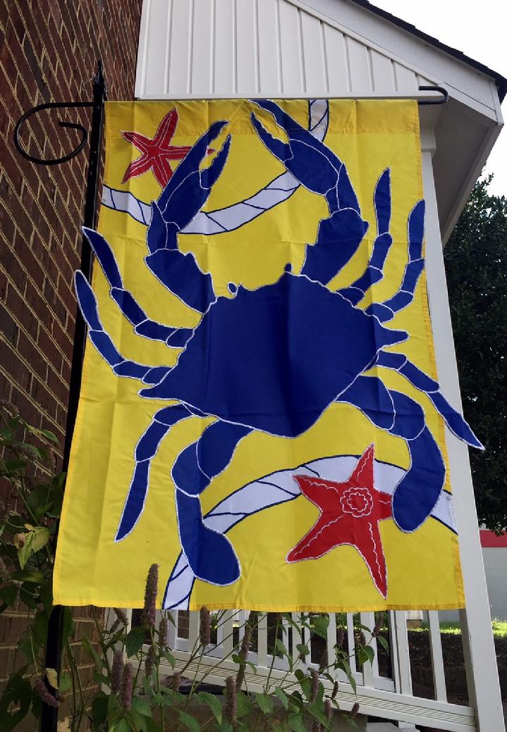 MARYLAND BLUE CRAB FLAG BY BALD EAGLE FLAG STORE FREDERICKSBURG VA USA 540-374-3480 PHOTOGRAPH BY BALDEAGLEINDUSTRIES.COM