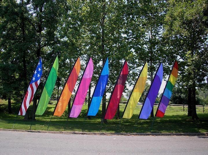 VINTAGE FISH FLAG, HERON FLAG, FLAMINGO FLAG, PARROT FLAG, PIRATE FLAG, FROG FLAG, HUMMINGBIRD FLAG, BUTTERFLY FLAG AND LADYBUG FLAG BY BALD EAGLE FLAG STORE USA, PHOTOGRAPH BY BALDEAGLEINDUSTRIES.COM (540) 374-3480