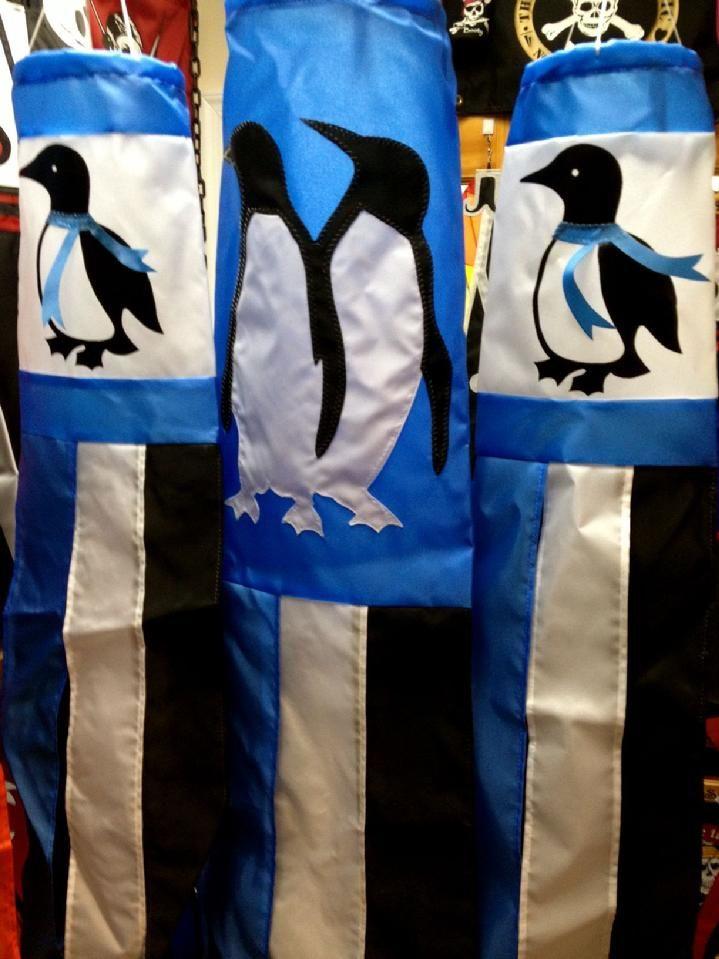 penguin windsock at bald eagle flag store fredericksburg va, our flag products include penguin windsock, penguin whirligig, penguin bicycle spinner, penguin garden flag and penguin house flag