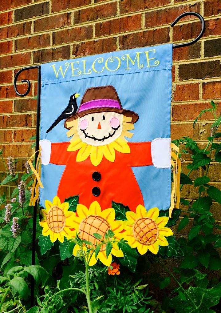 SCARECROW FLAG FALL GARDEN FLAG BY BALD EAGLE FLAG STORE serving Fredericksburg, Richmond, Hampton, Newport News, Norfolk, Va Beach, Arlington, Alexandria, Fairfax, Springfield, Woodbridge, Quantico, Stafford, 540-374-3480 BALDEAGLEINDUSTRIES.COM
