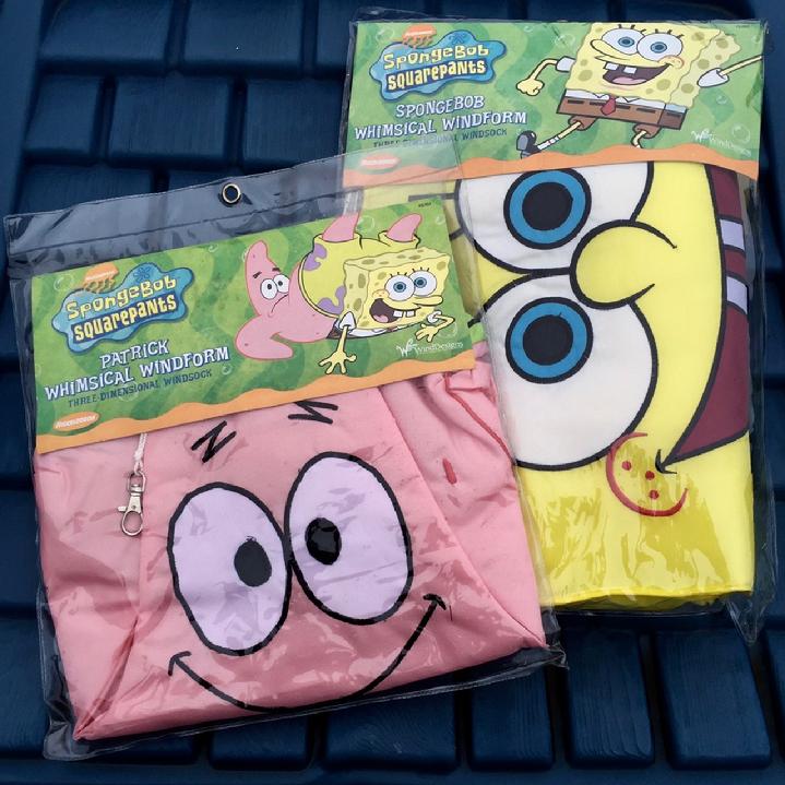 SPONGEBOB SQUAREPANTS WINDSOCK WHIMSICAL WINDFORM AND PATRICK STAR WINDSOCK WIND FORM BY BALD EAGLE FLAG STORE DIVISION OF BALD EAGLE INDUSTRIES FREDERICKSBURG VA USA, PHOTOGRAPH BY BALDEAGLEINDUSTRIES.COM (540) 374-3480