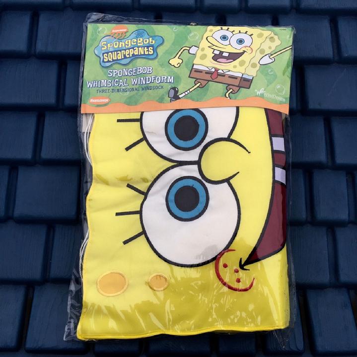 VINTAGE SPONGE BOB SQUAREPANTS WHIMSICAL WINDFORM WINDSOCK BY BALD EAGLE INDUSTRIES FREDERICKSBURG VA USA, PHOTOGRAPH BY BALDEAGLEINDUSTRIES.COM (540) 374-3480