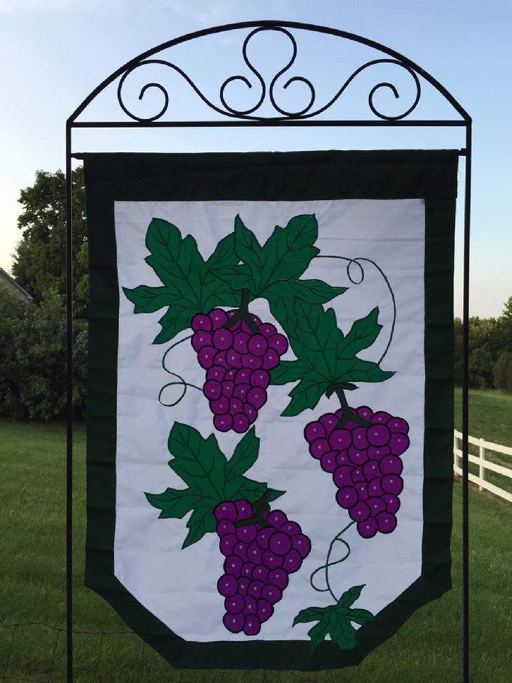 VINTAGE GRAPES FLAG APPLIQUE GRAPES FLAG BY BALD EAGLE FLAG STORE FREDERICKSBURG VA USA 540-374-3480 PHOTOGRAPH BY BALDEAGLEINDUSTRIES.COM