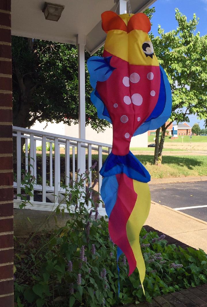 VINTAGE SOLARMAX NYLON POLKA DOT PARROT FISH WINDSOCK BY BALD EAGLE FLAG STORE FREDERICKSBURG VA USA 540-374-3480 PHOTOGRAPH BY BALDEAGLEINDUSTRIES.COM