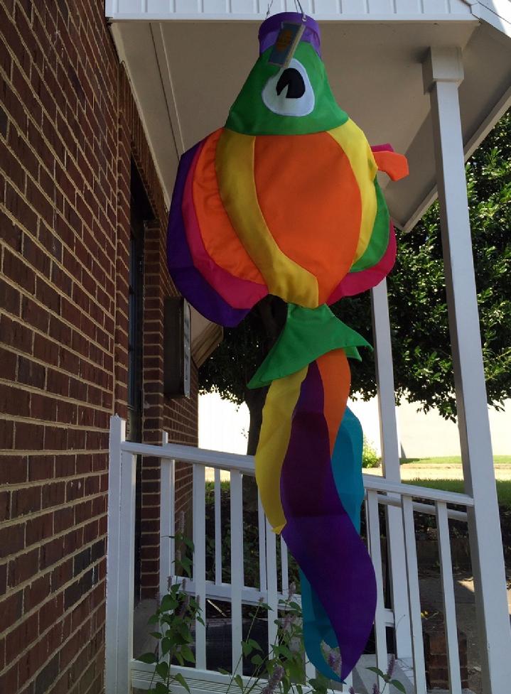 VINTAGE SOLARMAX NYLON RAINBOW FISH WINDSOCK FISH WINDSOCK BY BALD EAGLE FLAG STORE FREDERICKSBURG VA USA 540-374-3480 PHOTOGRAPH BY BALDEAGLEINDUSTRIES.COM